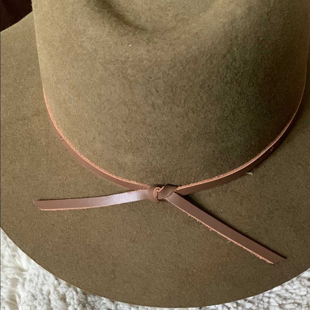 Brixton Classic Olive/Light Brown Wesley Fedora - Picture 2 of 5